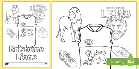 afl brisbane lions colouring pages